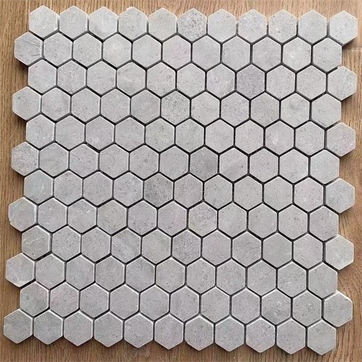 Cindy Grey Hexagonal Mosaic Tiles