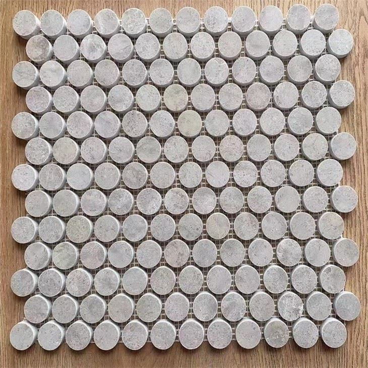 Cindy Grey Round Mosaic Tiles for batheroom