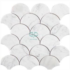 Carrara Marble Fish Scale Tile